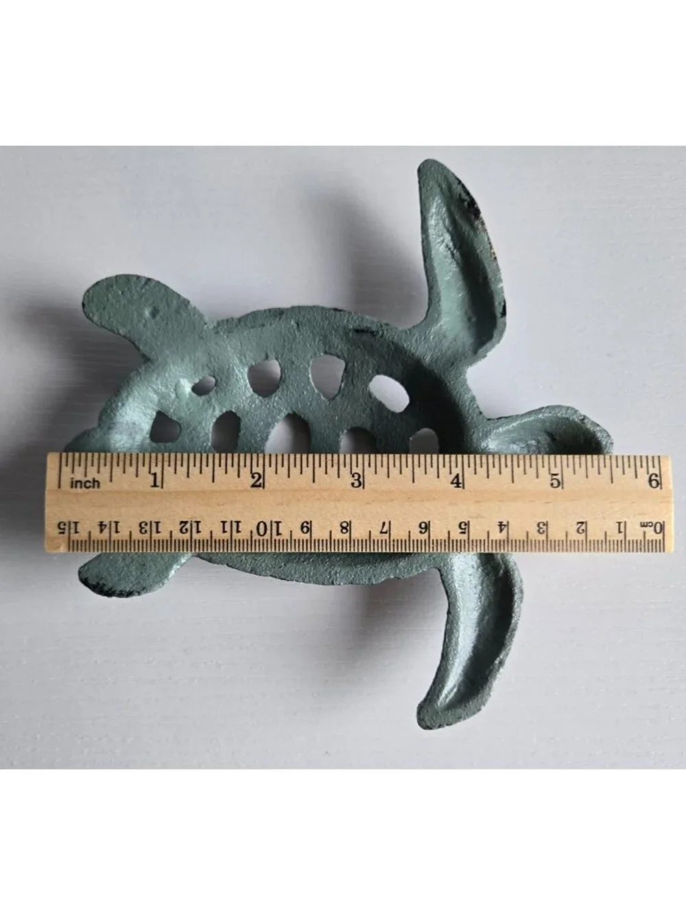 Sea Turtle Figurine Rustic Cast Iron Nautical Coastal Wall Plaque Beach Decor